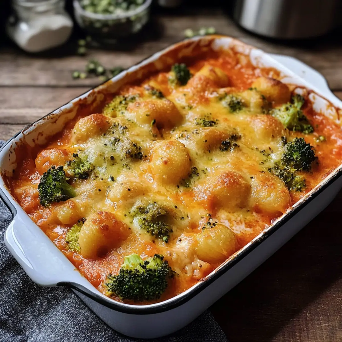Gnocchi Brokkoli Auflauf mit TomatensoAe r92o83